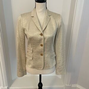 Reiss Textured Cream & Gold Blazer